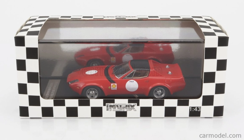 Modely v mierke Matrix Ferrari 365 Gtb/4 Nart N 0 Michelotti 1974 1:43 Červená