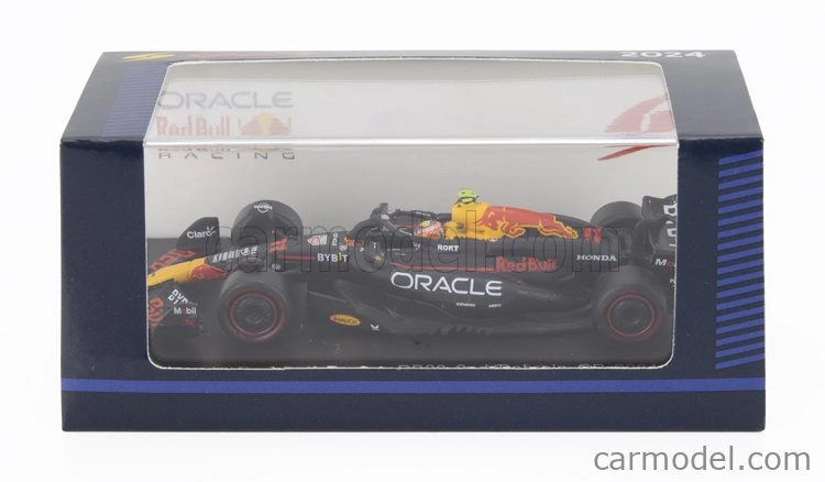 Spark-model Red bull F1 Rb20 Team Oracle Red Bull Racing N 11 2nd Bahrain Gp 2024 Sergio Perez 1:64 Modrá žltá červená