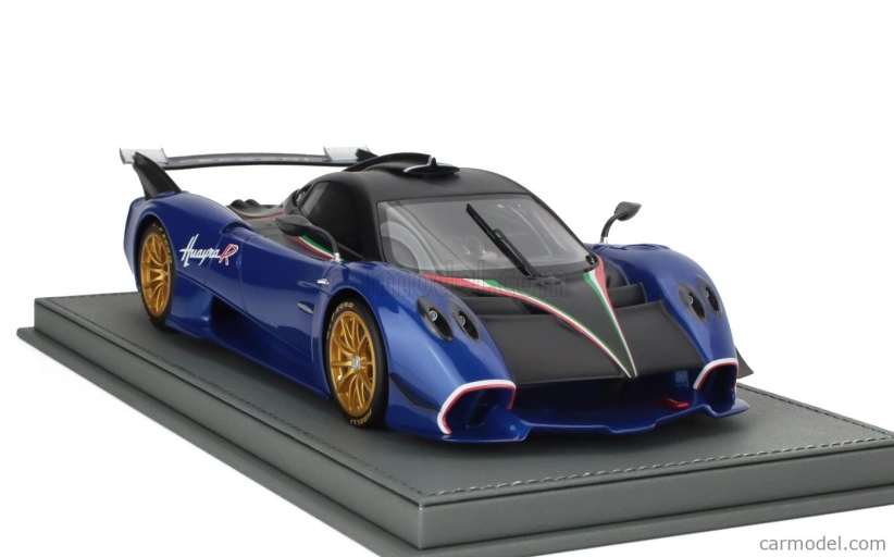 Bbr-models Pagani Huayra R 2021 - Con Vetrina - S vitrínou 1:18 Blu Francia - Modrá matná čierna