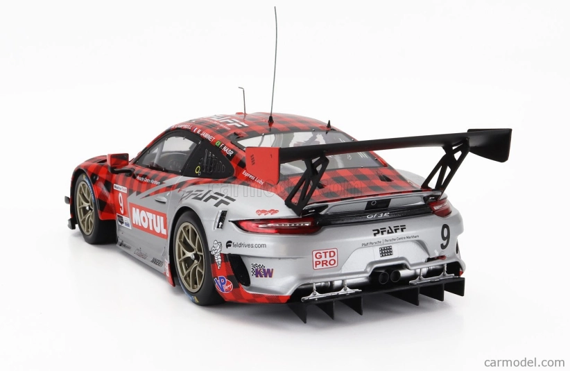 Ixo-models Porsche 911 991-2 Gt3 R Team Pfaff Motorsport N 9 Gtd Pro Class 24h Daytona 2022 F.nasr - M.campbell - M.jaminet 1:18 Červená čierna strieborná
