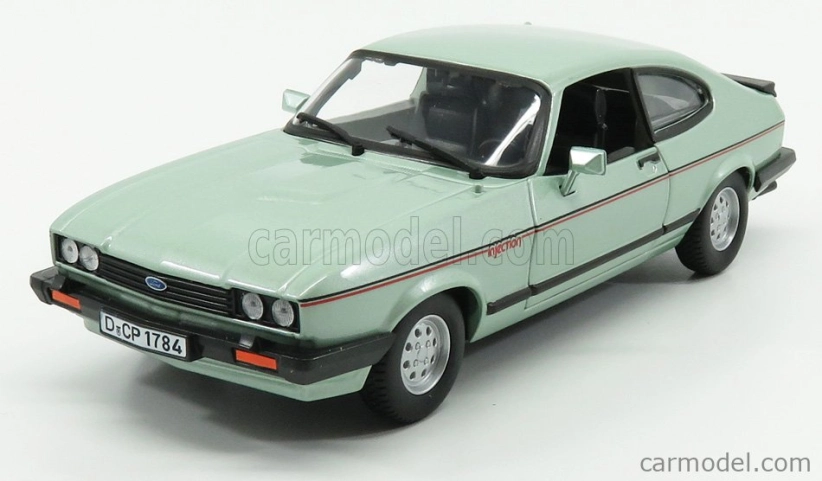 Bburago Ford england Capri Injection 1982 1:24 svetlozelená met