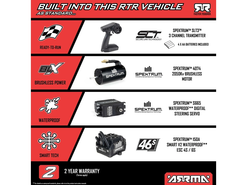 RC auto Arrma Kraton 6S V6 BLX 1:8 4WD RTR, modrá/oranžová