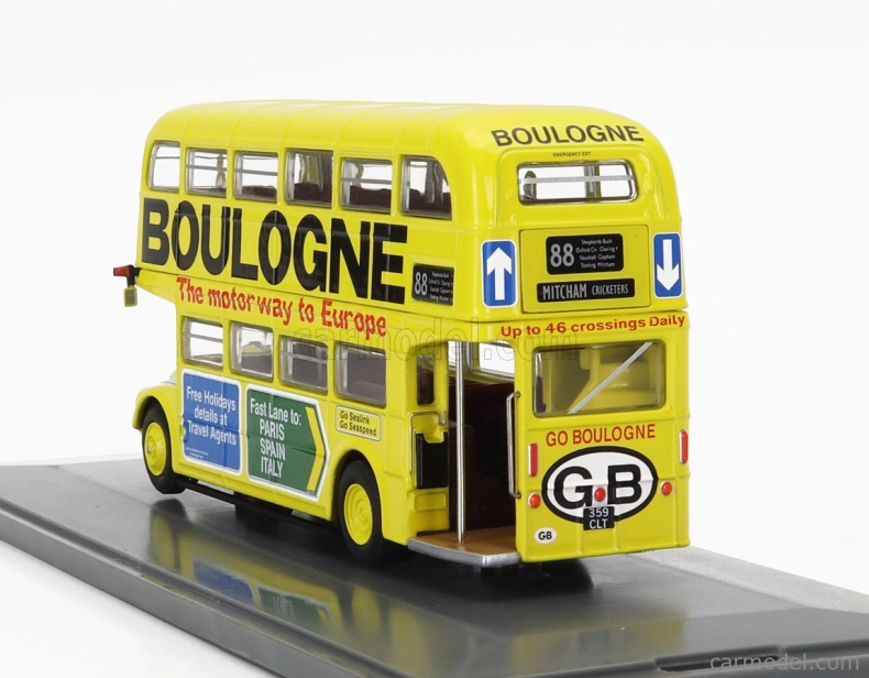 Corgi AEC Type Rm Autobus London Transport Boulogne Route 88 Mitcham Cricketers 1949 1:76 Žlutá