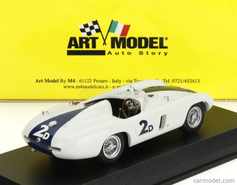 Umelecký model Ferrari 750 Monza 3.0l Spider N 2d Winner Pebble Beach 1955 Phil Hill 1:43 White Blue