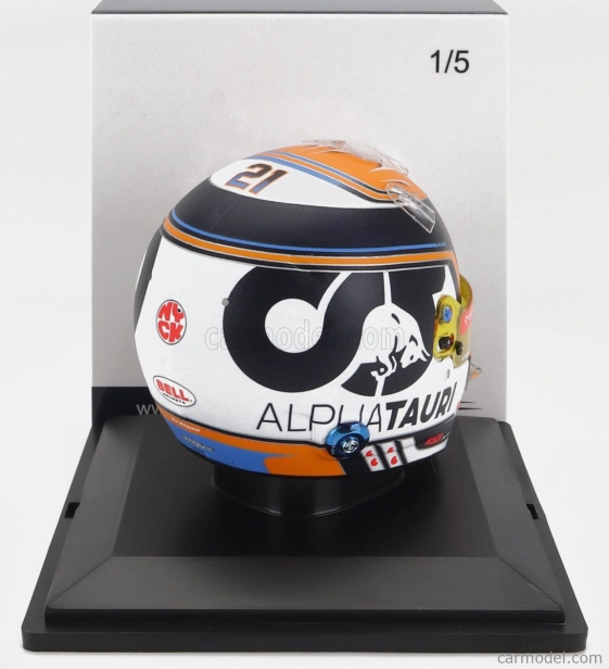 Spark-model Bell helmet F1 Casco Helmet At04 Team Alpha Tauri N 21 Season 2023 Nyck De Vries 1:5 Černá Bílá Žlutá