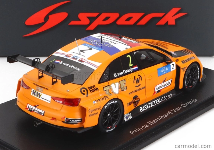 Iskrový model Audi A3 Rs3 Lms N 2 Wtcr Zandvoort 2018 Prince Bernhard Van Oranje 1:43 Orange