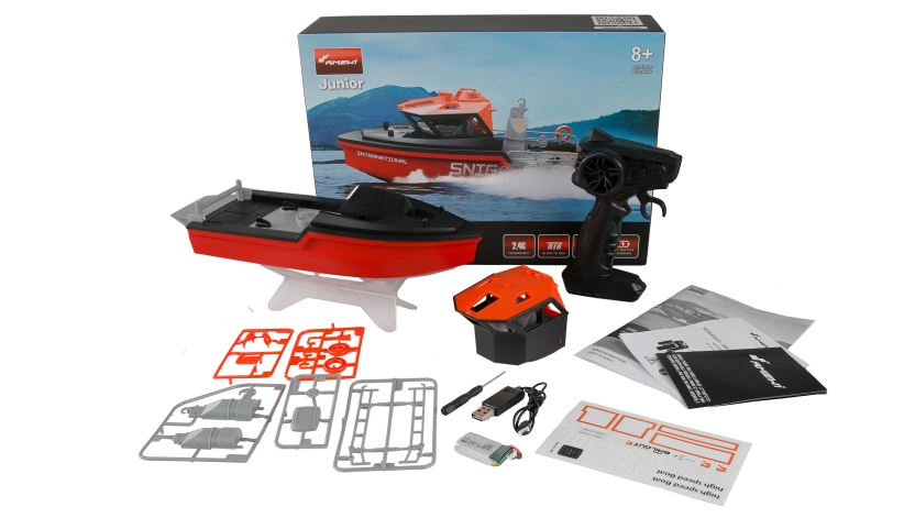 RC záchranný čln Snig brushless RTR, čierno-červená