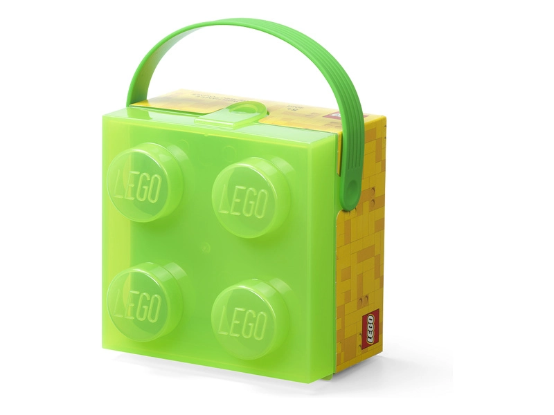 LEGO box s držadlom 166x165x117mm - priesvitný zelený