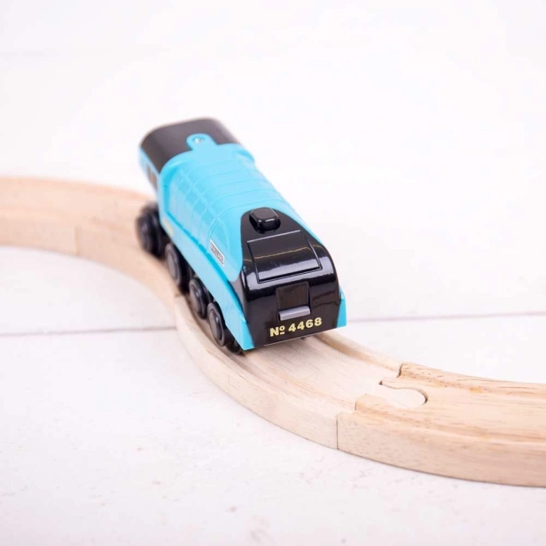 Bigjigs Rail Elektrická lokomotíva Mallard Blue