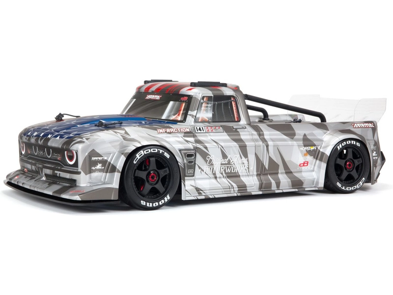RC auto Arrma Infraction 6S BLX 1:7 RTR, stříbrná