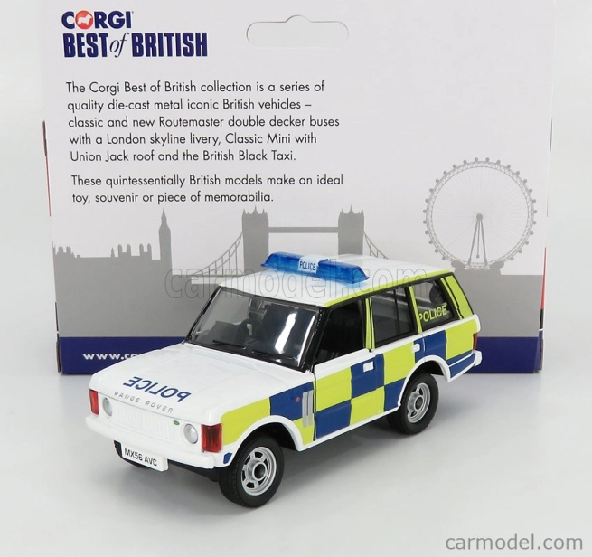 Corgi Land rover Range Rover Police 1971 1:36 Modrá Žlutá