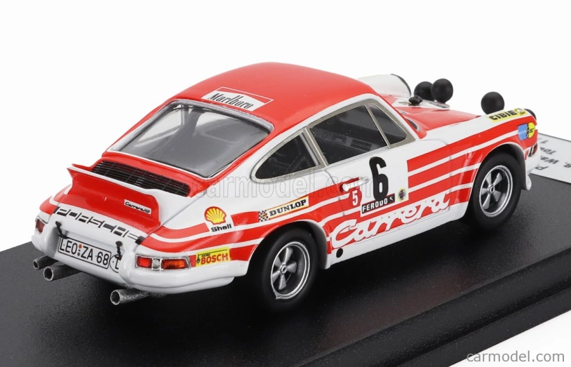 Trofeu Porsche 911 Carrera Rs Coupe (night Version) N 6 Rally Tour De Corse 1972 Bjorn Waldegaard - Hans Thorszelius 1:43 Bílá Červená