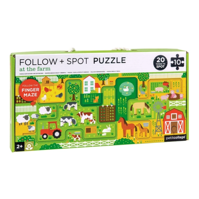 Petit Collage Bludiště a puzzle Farma poškozený obal