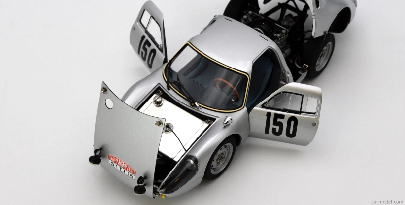 Cmc Porsche 904 Carrera Gts Ch.904-006 N 150 2nd Rally Montecarlo 1965 Eugen Boehringer - Rolf Wutherich 1:18 Silver