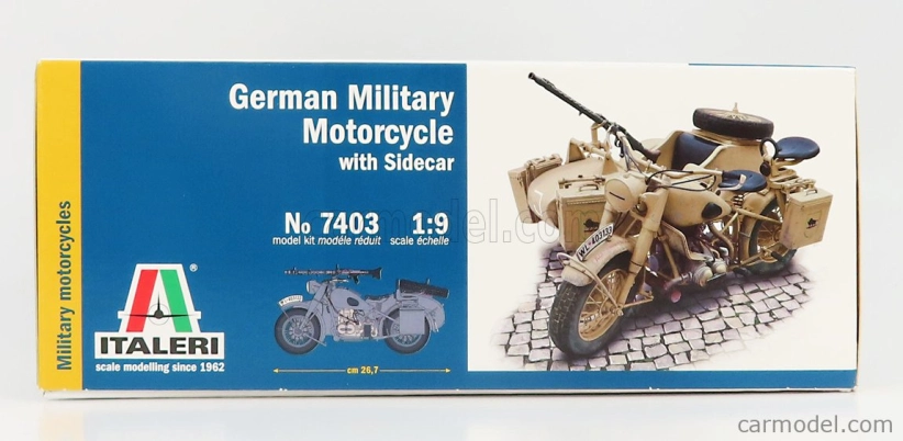 Italeri BMW R75 s postranným vozíkom Nemecká armáda 1941 1:9 /