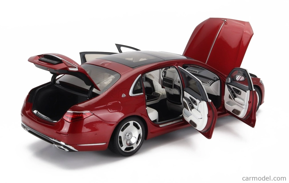 Almost-real Mercedes benz S-class S600 V12 Biturbo Maybach 2021 1:18 Red