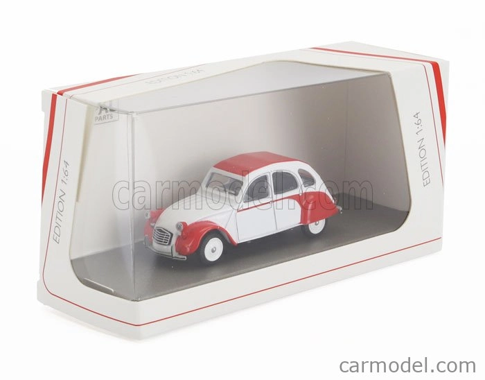 Schuco Citroen 2cv 1976 1:64 bielo-červená
