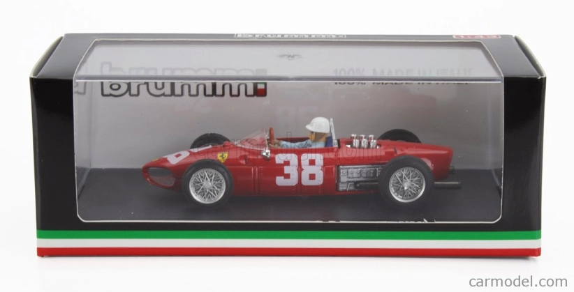 Brumm Ferrari F1 156 N 38 Majster sveta 3. GP Monaka 1961 Phil Hill - s figúrkou vodiča 1:43 Červená