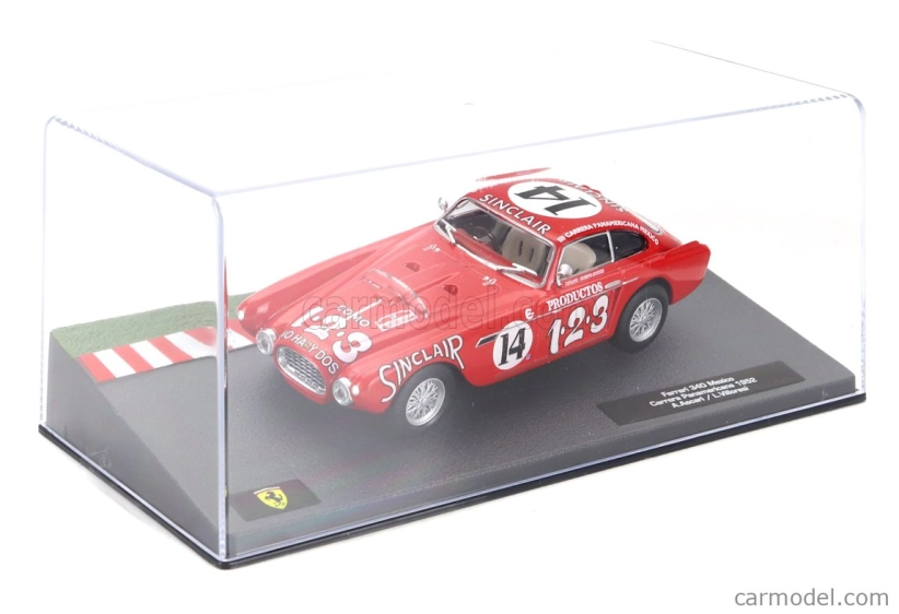 Edicola Ferrari 340 Mexico Vignale Coupe N 14 Rally Carrera Panamericana Mexico 1952 Alberto Ascari - Luigi Villoresi 1:43 Červená biela
