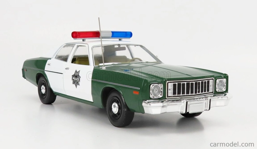 Greenlight Plymouth Fury Hazzard Police 1975 1:18 Zelená Bílá