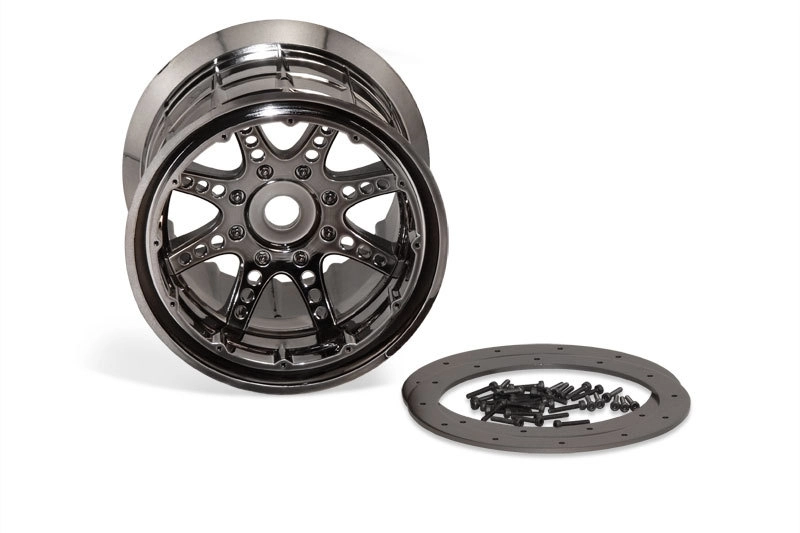 Oversize Beadlock 8-lúčové disky čierny chróm (2 ks.)