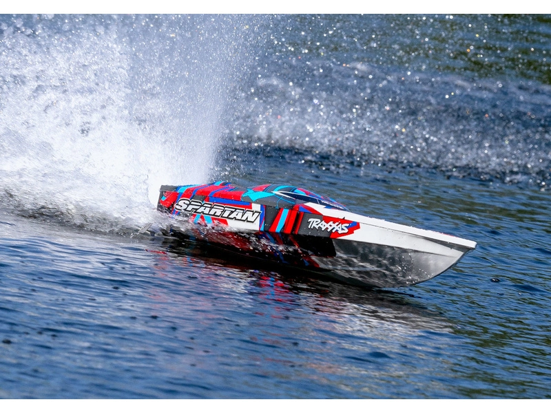 RC loď Traxxas Spartan TQi RTR, červená