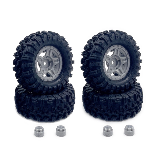 HBP240525 - 1.2inch Mudder Tire Set (60mm), Grey (4)