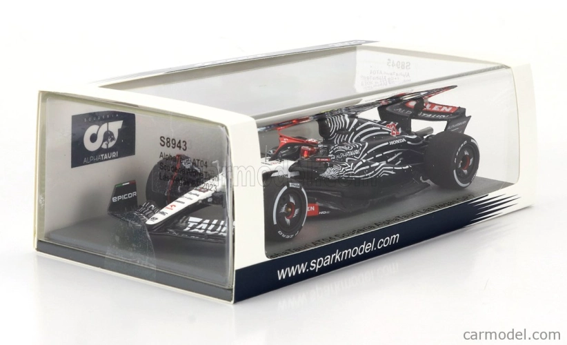 Iskrový model Alpha tauri F1 At04 Team Alpha Tauri N 22 Las Vegas Usa Gp 2023 Yuki Tsunoda 1:43 Biela Čierna