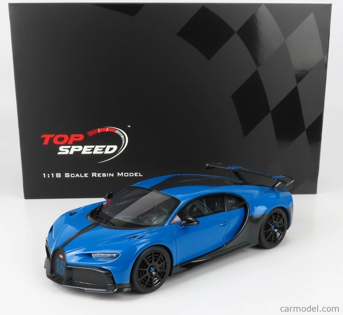 Truescale Bugatti Chiron N 16 Pur Sport 2018 1:18 Agile Blue Black