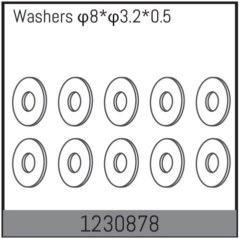 1230878 - 8*3.2*0.5 Washers (10)