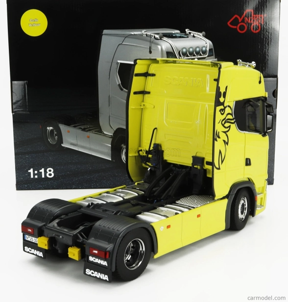 Nzg Scania S730 V8 Tractor Truck 2-assi With Vabis Logo 2017 1:18 Žlutá