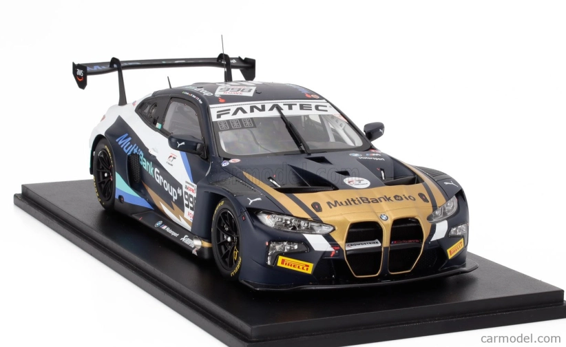 Spark-model BMW radu 4 M4 Gt3 3.0l Turbo Team Rowe Racing N 998 24h Spa 2024 Augusto Farfus - Dan Harper - Max Hesse 1:18 Modrá Biela