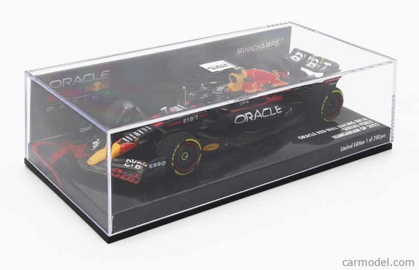 Minichamps Red bull F1 Rb18 Team Oracle Red Bull Racing N 11 Hungarian Gp 2022 Sergio Perez 1:43 Matná modrá žltá červená
