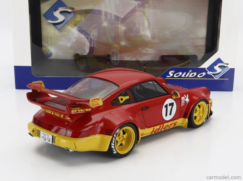 Solido Porsche 911 964 Rwb N 17 Body Kit Maty's Idlers Racing 1994 1:18 Červeno-žltá