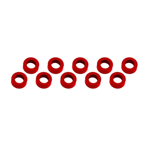 3x6x2mm alu podložky červené (10 ks.)
