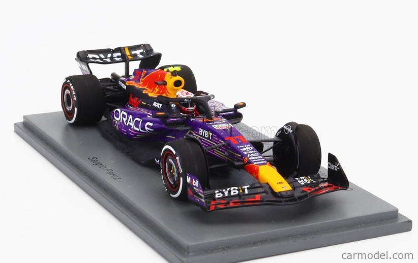 Iskrový model Red bull F1 Rb19 Team Oracle Red Bull Racing N 11 3. Las Vegas Usa Gp 2023 Sergio Perez 1:43 Fialová žltá červená