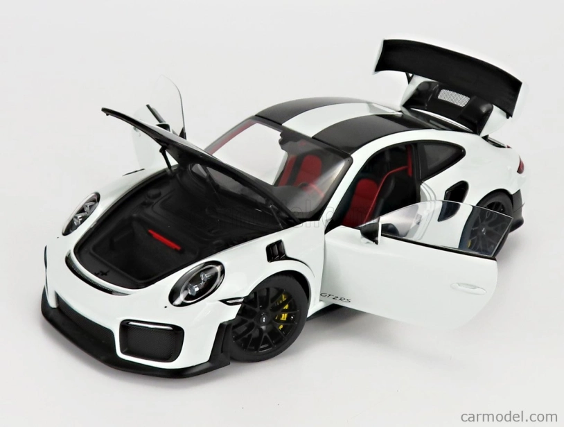 Autoart Porsche 911 991-2 Gt3 Rs Weissach Package 2019 - Black Rims 1:18 Bílá Černá