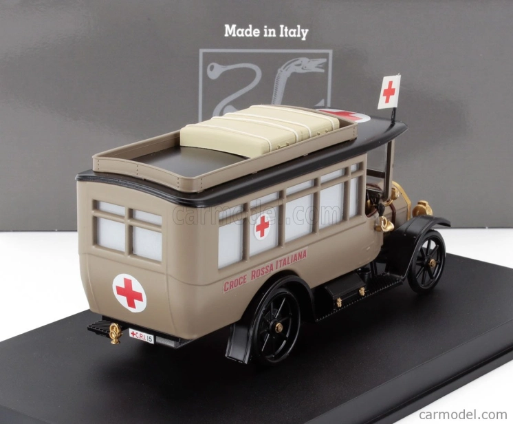 Rio-modely Fiat 15bl Truck Ambulanza C.r.i. Croce Rossa Italiana 1911 1:43 Vojenská béžová