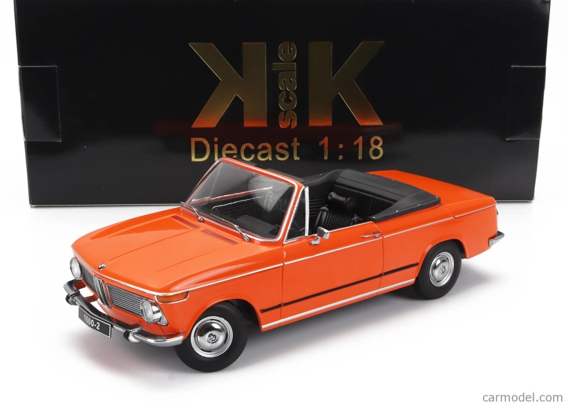 BMW 1600-2 Cabriolet 1968 v mierke kk - s odnímateľnou mäkkou strechou 1:18 oranžová