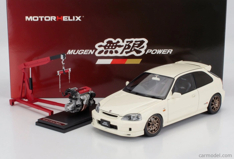Motorhelix Honda Civic Ek9 Type R Mugen With Engine And Accessories 1999 1:18 Bílá
