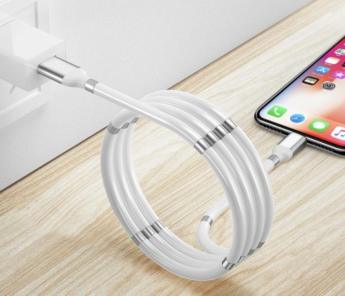 Magnetický samonavíjecí USB nabíjecí kabel (Type-C) (180 cm)