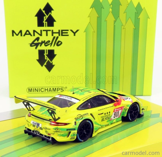 Minichamps Porsche 911 991-2 Gt3 R Team Manthey Racing N 911 1:43, žlutá
