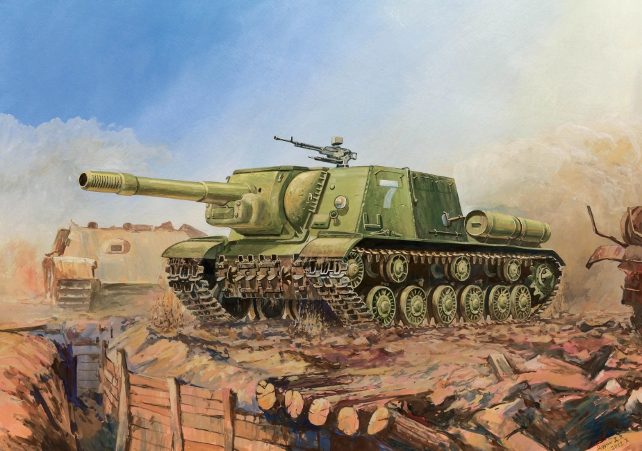 Zvezda Easy Kit Siviet assault gun ISU-152 (1:100)
