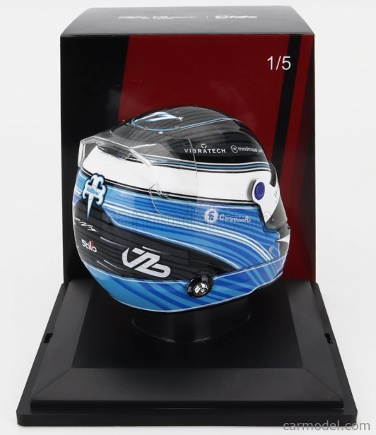Spark-model Bell helmet F1 Casco Helmet Alfa Romeo C43 Team Stake N 77 Season 2023 Valtteri Bottas 1:5 2 Tóny Modré