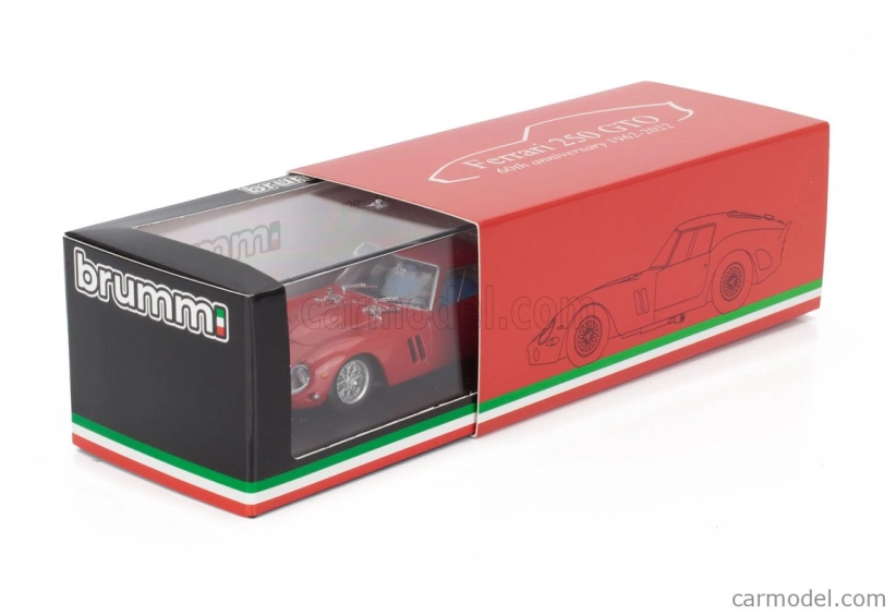 Brumm Ferrari 250 Gto Coupe Prova Modena 1962 1:43 Červená