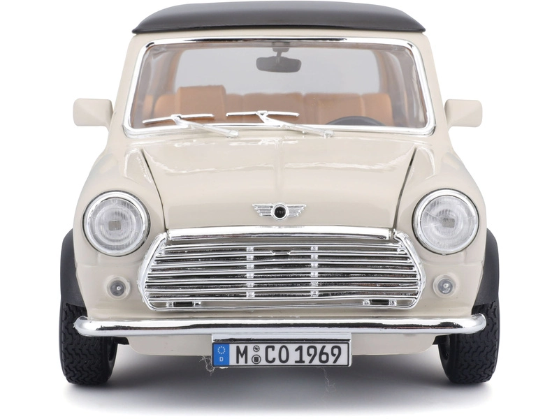 Bburago Mini Cooper 1969 1:18 krémová