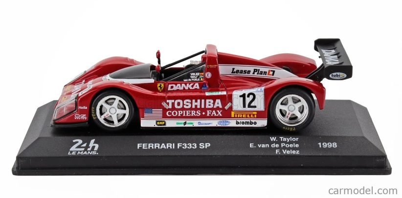 Edicola Ferrari F333 Sp F130e 4.0l V12 Team Doyle Risi Racing N 12 Winner Lmp1 Class 24h Le Mans 1998 Wayne Taylor - Fermin Velez - Eric Van De Poele - Without Display Box 1:43 Červená Bílá