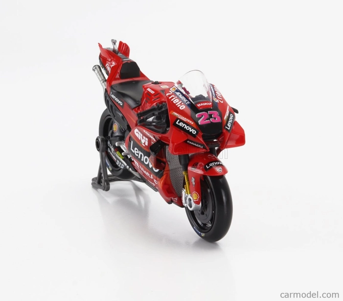 Maisto Ducati Set 2x Desmosedici Gp23 Team Lenovo N 1 World Champion Motogp Season 2023 Francesco Bagnaia + N 23 Motogp Season 2023 Enea Bastianini 1:18 Red