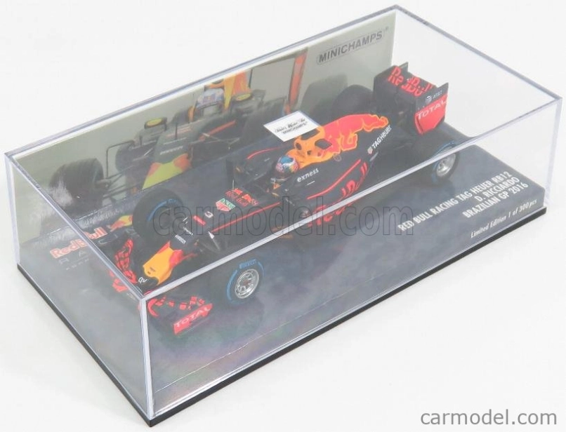 Minichamps Red bull F1  Rb12 Tag Heuer N 3 Brazilian Gp 2016 D.ricciardo 1:43 Matná Modrá Červená Žlutá