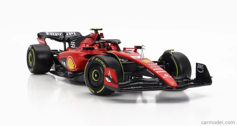 Bburago Ferrari F1 Sf-23 Team Scuderia Ferrari N 55 2023 Carlos Sainz 1:18, červená